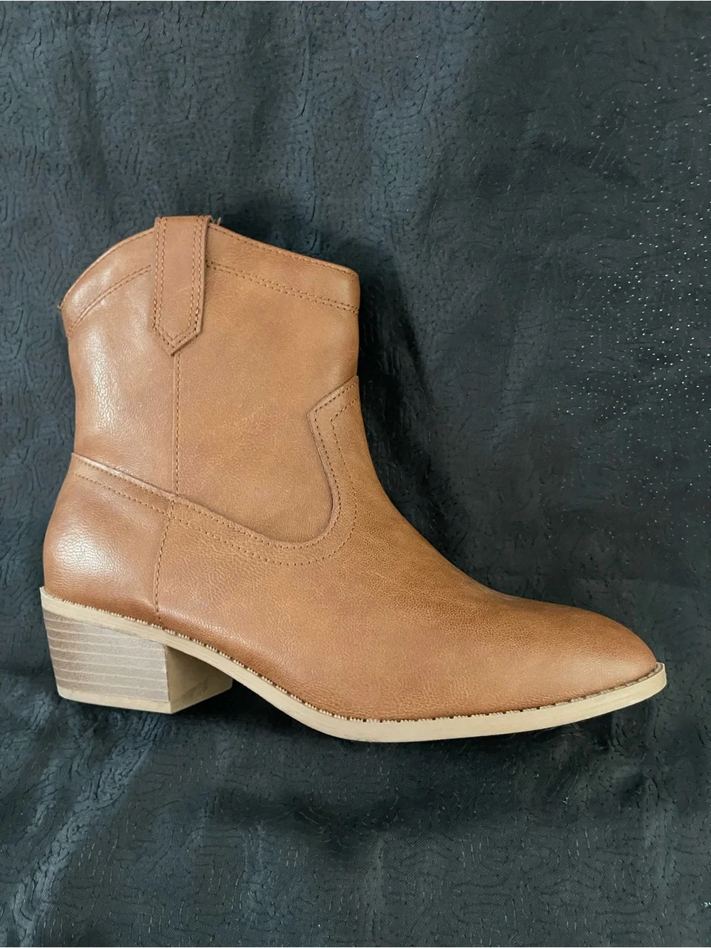Girl’s Tan Leather Ankle Boots - Casual Western-Inspired Chelsea